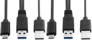 AJMRTC 2Pack TypeC to USB3.0 & USB2.0 Dual YCable,USBC Male to Dual USBA Male Power Data YSplitter Cord for External Hard Drives,Laptops,Portable Storage Devices AJMRTC 2Pack TypeC to USB3.0 & USB2.0 Dual YCable,USBC Male to Dual USBA Male Power Data YSplitter Cord for External Hard Drives,Laptops,Portable Storage Devices