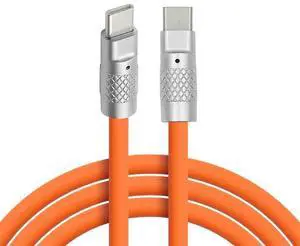 AJMRTC 2M Orange Liquid Silicone USBC to USBC Cable,Ultra Soft 120W PD Fast Charge USB2.0 Data Cord for Laptops,Tablets,Smartphones,Flexible SkinFriendly Silicone Charging Cable AJMRTC 2M Orange Liquid Silicone USBC to USBC Cable,Ultra Soft 120W PD Fast Charge USB2.0 Data Cord for Laptops,Tablets,Smartphones,Flexible SkinFriendly Silicone Charging Cable