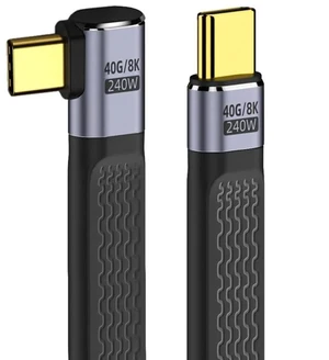 AJMRTC 13cm RightAngled Flat Slim FPC USB4 USBC Male to Male Cable,40Gbps 240W PD Fast Charge Backward 100W,8K Video Cord for Laptops,Smartphones,TightSpace DIY Mod AJMRTC 13cm RightAngled Flat Slim FPC USB4 USBC Male to Male Cable,40Gbps 240W PD Fast Charge Backward 100W,8K Video Cord for Laptops,Smartphones,TightSpace DIY Mod