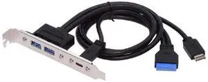 AJMRTC PCIE Back Panel I/O Bracket, Motherboard 19/20Pin & TypeE to Dual USBC Female & USB3.0 Female,10Gbps & 5Gbps Speed,Internal Header Extension Cable for Desktop PC Rear Chassis AJMRTC PCIE Back Panel I/O Bracket, Motherboard 19/20Pin & TypeE to Dual USBC Female & USB3.0 Female,10Gbps & 5Gbps Speed,Internal Header Extension Cable for Desktop PC Rear Chassis