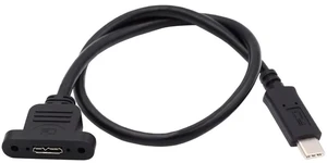 AJMRTC ScrewMount USBC Male to Micro 3.0 TypeB Female Extension Cable, USB3.0 5Gbps PanelMount Extender Cord for Industrial Cameras, Docking Devices and MicroB 3.0 Peripherals AJMRTC ScrewMount USBC Male to Micro 3.0 TypeB Female Extension Cable, USB3.0 5Gbps PanelMount Extender Cord for Industrial Cameras, Docking Devices and MicroB 3.0 Peripherals