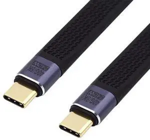 AJMRTC Flat Slim FPC USB4 USBC Male to Male Cable 13cm, 40Gbps Data 240W PD Charging 8K Video Flexible Ribbon Cord, Compatible with Laptops, Smartphones, Docking Hubs, External SSD AJMRTC Flat Slim FPC USB4 USBC Male to Male Cable 13cm, 40Gbps Data 240W PD Charging 8K Video Flexible Ribbon Cord, Compatible with Laptops, Smartphones, Docking Hubs, External SSD