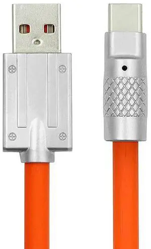 AJMRTC Liquid Silicone USBA to USBC Cable 200CM Orange, UltraSoft Flexible 120W Fast Charging USB2.0 Data Cord for Laptops, Tablets, Smartphones, Durable HighTearResistant Charger Cable AJMRTC Liquid Silicone USBA to USBC Cable 200CM Orange, UltraSoft Flexible 120W Fast Charging USB2.0 Data Cord for Laptops, Tablets, Smartphones, Durable HighTearResistant Charger Cable