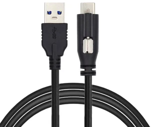 AJMRTC 3M USB3.1 Gen1 ScrewLock TypeC to USB3.0 A Male Cable, Panel Mount Locking Connector Industrial Data Cord for Machine Vision Camera, VibrationResistant Secure Connection AJMRTC 3M USB3.1 Gen1 ScrewLock TypeC to USB3.0 A Male Cable, Panel Mount Locking Connector Industrial Data Cord for Machine Vision Camera, VibrationResistant Secure Connection