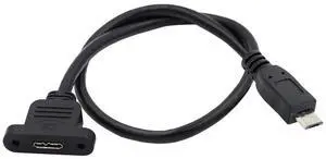 AJMRTC Screw Mount Micro USB 2.0 Male to Micro USB 3.0 TypeB Female Extension Cable 50cm, 480Mbps High Speed 5Pin Panel Mount Micro USB Extension Cord for Industrial Device, Camera, POS Machine AJMRTC Screw Mount Micro USB 2.0 Male to Micro USB 3.0 TypeB Female Extension Cable 50cm, 480Mbps High Speed 5Pin Panel Mount Micro USB Extension Cord for Industrial Device, Camera, POS Machine