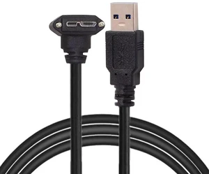 AJMRTC 3M 90 Degree Right Angled Micro USB Screw Mount to USB 3.0 Data Cable, ScrewLock Panel Mount Cord for Point Grey Chameleon Industrial Camera, HighSpeed Industrial Vision Equipment Connection AJMRTC 3M 90 Degree Right Angled Micro USB Screw Mount to USB 3.0 Data Cable, ScrewLock Panel Mount Cord for Point Grey Chameleon Industrial Camera, HighSpeed Industrial Vision Equipment Connection