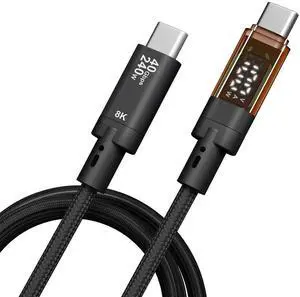 AJMRTC 3.3FT (1M) USB4 TypeC Cable with Digital Display, 40Gbps HighSpeed Data Transfer, 240W PD Fast Charging, 8K@60Hz Video Output, Compatible with Thunderbolt 4, for MacBook, Laptop, External SSD AJMRTC 3.3FT (1M) USB4 TypeC Cable with Digital Display, 40Gbps HighSpeed Data Transfer, 240W PD Fast Charging, 8K@60Hz Video Output, Compatible with Thunderbolt 4, for MacBook, Laptop, External SSD