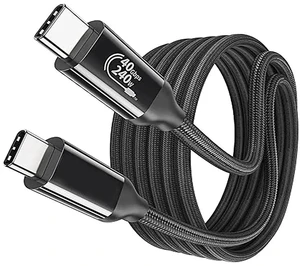 AJMRTC USB4 TypeC Cable 6.6FT(2M), 40Gbps 240W PD Fast Charging Cord, 8K@60Hz Dual 4K@60Hz MST 4K@144Hz Video, Thunderbolt 4 Compatible for Docking Station, Monitor, Laptop AJMRTC USB4 TypeC Cable 6.6FT(2M), 40Gbps 240W PD Fast Charging Cord, 8K@60Hz Dual 4K@60Hz MST 4K@144Hz Video, Thunderbolt 4 Compatible for Docking Station, Monitor, Laptop