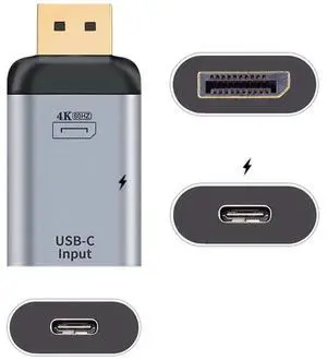 AJMRTC USBC Female Source to DisplayPort DP Sink Adapter, 4K@60Hz 1080P Video Output with PD Power PassThrough, DP Alt Mode Converter for USBC Laptops, Smart Phones, Tablets to DP Monitor HDTV Proj AJMRTC USBC Female Source to DisplayPort DP Sink Adapter, 4K@60Hz 1080P Video Output with PD Power PassThrough, DP Alt Mode Converter for USBC Laptops, Smart Phones, Tablets to DP Monitor HDTV Proj