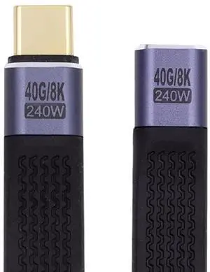 AJMRTC USB4 Straight Extension Cable Male to Female 13cm, Slim Flat Cord 40Gbps Data Transfer, 240W PD Charging, 8K@60Hz Video Output, Compatible with Thunderbolt 3/4 for Docking Station, Laptop, USB AJMRTC USB4 Straight Extension Cable Male to Female 13cm, Slim Flat Cord 40Gbps Data Transfer, 240W PD Charging, 8K@60Hz Video Output, Compatible with Thunderbolt 3/4 for Docking Station, Laptop, USB