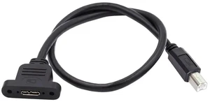 AJMRTC USB2.0 TypeB Male to Micro 3.0 TypeB Female Extension Cable, Screw Lock Panel Mount Receptacle, 480Mbps Data Cord for Industrial Camera, Machine Vision Equipment AJMRTC USB2.0 TypeB Male to Micro 3.0 TypeB Female Extension Cable, Screw Lock Panel Mount Receptacle, 480Mbps Data Cord for Industrial Camera, Machine Vision Equipment