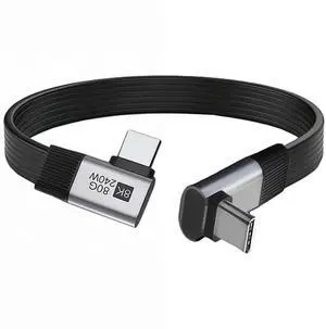 AJMRTC USB5.0 Slim Flat FPC MaletoMale Cable 20cm, UpAngled to RightAngled 90Degree, 80Gbps,240W PD,16K@30Hz 8K@60Hz 5K Video, Compatible with USB4.0 Thunderbolt3/4/5 for Compact PC & DIY Project AJMRTC USB5.0 Slim Flat FPC MaletoMale Cable 20cm, UpAngled to RightAngled 90Degree, 80Gbps,240W PD,16K@30Hz 8K@60Hz 5K Video, Compatible with USB4.0 Thunderbolt3/4/5 for Compact PC & DIY Project
