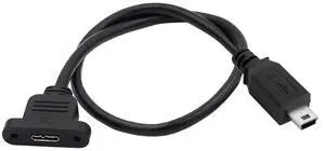 AJMRTC Mini USB 2.0 5Pin Male to Micro 3.0 TypeB Female Extension Cable,480Mbps Data Transfer,ScrewMount Panel Mount Type,for Industrial Equipment,Security Camera,Embedded Devices AJMRTC Mini USB 2.0 5Pin Male to Micro 3.0 TypeB Female Extension Cable,480Mbps Data Transfer,ScrewMount Panel Mount Type,for Industrial Equipment,Security Camera,Embedded Devices