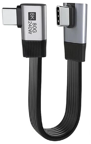AJMRTC USB5.0 Flat Slim FPC Male to Male 90Degree RightAngle Extension Cable 20cm,80Gbps,240W PD,16K 8K 60Hz 5K Video,LowProfile Compatible with USB4.0 Thunderbolt 3/4/5 AJMRTC USB5.0 Flat Slim FPC Male to Male 90Degree RightAngle Extension Cable 20cm,80Gbps,240W PD,16K 8K 60Hz 5K Video,LowProfile Compatible with USB4.0 Thunderbolt 3/4/5