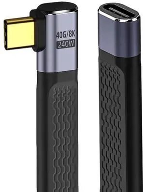 AJMRTC RightAngled USB4 Male to Female Slim Flat Extension Cable 13cm,40Gbps Data Transfer,240W PD PassThrough Charging,8K@60Hz Video Output,Compatible with Thunderbolt 3/4 AJMRTC RightAngled USB4 Male to Female Slim Flat Extension Cable 13cm,40Gbps Data Transfer,240W PD PassThrough Charging,8K@60Hz Video Output,Compatible with Thunderbolt 3/4