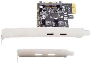 AJMRTC PCIE 1X to Dual USBC Female Expansion Card,ASM1042 Chipset,5Gbps USB3.1 Gen1 Speed,PCIExpress Adapter with LowProfile Bracket for Desktop PC Windows Linux AJMRTC PCIE 1X to Dual USBC Female Expansion Card,ASM1042 Chipset,5Gbps USB3.1 Gen1 Speed,PCIExpress Adapter with LowProfile Bracket for Desktop PC Windows Linux