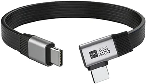 AJMRTC USB5.0 Flat Slim FPC Male to Male 90Degree RightAngle Extension Cable 20cm,80Gbps,240W PD,16K 8K@60Hz 5K Video,LowProfile Compatible with USB4.0 Thunderbolt 3/4/5 AJMRTC USB5.0 Flat Slim FPC Male to Male 90Degree RightAngle Extension Cable 20cm,80Gbps,240W PD,16K 8K@60Hz 5K Video,LowProfile Compatible with USB4.0 Thunderbolt 3/4/5