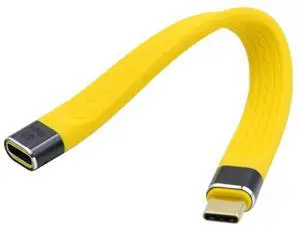 AJMRTC Yellow Slim Flat USB4 Male to Female Extension Cable,40Gbps Data Transfer,100W PD PassThrough Charging,8K@60Hz Video Output,USBC Extender Compatible with Thunderbolt 3/4 AJMRTC Yellow Slim Flat USB4 Male to Female Extension Cable,40Gbps Data Transfer,100W PD PassThrough Charging,8K@60Hz Video Output,USBC Extender Compatible with Thunderbolt 3/4