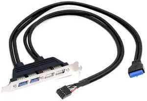 AJMRTC 50cm PCIBracket Internal PanelMount Cable,4×Female USB2.0 & USB3.0 Ports,FrontBaffle Adapter to Motherboard 9Pin 19Pin 20Pin Header for Desktop PC Expansion AJMRTC 50cm PCIBracket Internal PanelMount Cable,4×Female USB2.0 & USB3.0 Ports,FrontBaffle Adapter to Motherboard 9Pin 19Pin 20Pin Header for Desktop PC Expansion
