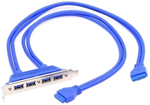 AJMRTC 5Gbps 4Port USB3.0 PCI Baffle Internal Cable,50cm PanelMount Female Ports to Motherboard 20Pin Header,Desktop PC Rear PCISlot USB Port Expansion Cord AJMRTC 5Gbps 4Port USB3.0 PCI Baffle Internal Cable,50cm PanelMount Female Ports to Motherboard 20Pin Header,Desktop PC Rear PCISlot USB Port Expansion Cord