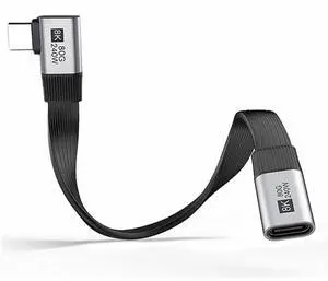 AJMRTC 20cm RightAngle 90Degree Flat Slim FPC USB5.0 Male to Female Extension Cable,80Gbps,240W PD,16K@30Hz 8K@60Hz 5K Video,Compatible with USB4.0 Thunderbolt 3/4/5 AJMRTC 20cm RightAngle 90Degree Flat Slim FPC USB5.0 Male to Female Extension Cable,80Gbps,240W PD,16K@30Hz 8K@60Hz 5K Video,Compatible with USB4.0 Thunderbolt 3/4/5