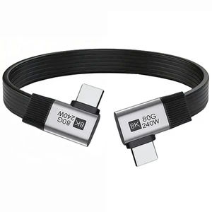 AJMRTC 20cm Dual RightAngled 90Degree Flat Slim FPC USB5.0 MaletoMale Cable,80Gbps,240W PD,16K@30Hz 8K@60Hz 5K Video,Compatible with USB4.0 Thunderbolt 3/4/5 AJMRTC 20cm Dual RightAngled 90Degree Flat Slim FPC USB5.0 MaletoMale Cable,80Gbps,240W PD,16K@30Hz 8K@60Hz 5K Video,Compatible with USB4.0 Thunderbolt 3/4/5
