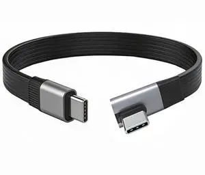 AJMRTC 20cm LowProfile Angled 90Degree Flat Slim FPC USB5.0 MaletoMale Cable,80Gbps,240W PD,16K@30Hz 8K@60Hz 5K Video,Compatible with USB4.0 Thunderbolt 3/4/5 AJMRTC 20cm LowProfile Angled 90Degree Flat Slim FPC USB5.0 MaletoMale Cable,80Gbps,240W PD,16K@30Hz 8K@60Hz 5K Video,Compatible with USB4.0 Thunderbolt 3/4/5