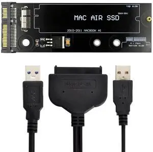 AJMRTC USB3.0 to 12+6Pin SSD to SATA 22Pin Hard Disk Adapter Cartridge, Turn Old 20102011 MacBook Air A1369 A1370 12+6pin SSD into External Portable Storage Drive AJMRTC USB3.0 to 12+6Pin SSD to SATA 22Pin Hard Disk Adapter Cartridge, Turn Old 20102011 MacBook Air A1369 A1370 12+6pin SSD into External Portable Storage Drive
