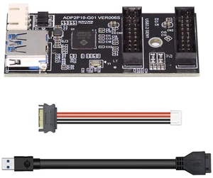 AJMRTC PCBAType 1to2 Internal USB Splitter Hub 5Gbps, Single 19/20Pin Header Input to Dual USB3.0 19/20Pin Female Ports Adapter for Desktop PC Motherboard Chassis FrontPanel I/O Expansion AJMRTC PCBAType 1to2 Internal USB Splitter Hub 5Gbps, Single 19/20Pin Header Input to Dual USB3.0 19/20Pin Female Ports Adapter for Desktop PC Motherboard Chassis FrontPanel I/O Expansion