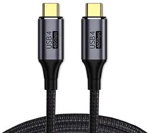 AJMRTC 100cm USB4 FullFunction TypeC Cable, 40Gbps Data Transfer, 100W PD Fast Charging, 8K@60Hz & 5K@60Hz Video Output, Compatible with Thunderbolt 3 / 4 for Laptop, External SSD, Monitor and Docki AJMRTC 100cm USB4 FullFunction TypeC Cable, 40Gbps Data Transfer, 100W PD Fast Charging, 8K@60Hz & 5K@60Hz Video Output, Compatible with Thunderbolt 3 / 4 for Laptop, External SSD, Monitor and Docki