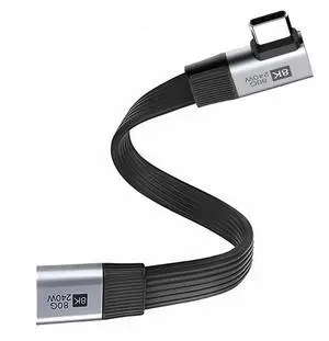 AJMRTC 20cm USB5.0 Flat Slim FPC 90Degree RightAngle MaletoFemale Extension Cable, 80Gbps, 240W PD Charging, 16K@30Hz 8K@60Hz 5K@60Hz Video, Compatible with USB4.0, Thunderbolt 3/4/5 for Laptop, AJMRTC 20cm USB5.0 Flat Slim FPC 90Degree RightAngle MaletoFemale Extension Cable, 80Gbps, 240W PD Charging, 16K@30Hz 8K@60Hz 5K@60Hz Video, Compatible with USB4.0, Thunderbolt 3/4/5 for Laptop,