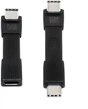 AJMRTC 2Pack USB5.0 FPC Flat Slim USBC Cable, UpAngled 90Degree MaletoMale & MaletoFemale Extension,80Gbps,PD3.1 240W,16K 8K@60Hz 5K Video,Compatible with USB4.0 Thunderbolt,Black AJMRTC 2Pack USB5.0 FPC Flat Slim USBC Cable, UpAngled 90Degree MaletoMale & MaletoFemale Extension,80Gbps,PD3.1 240W,16K 8K@60Hz 5K Video,Compatible with USB4.0 Thunderbolt,Black