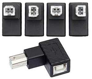 AJMRTC 4Pack USB 2.0 TypeB Male to Female 90Degree Adapter, Horizontal & Vertical Angled Connector, 480Mbps for Printer, Scanner, External Disk & USBB Peripherals AJMRTC 4Pack USB 2.0 TypeB Male to Female 90Degree Adapter, Horizontal & Vertical Angled Connector, 480Mbps for Printer, Scanner, External Disk & USBB Peripherals