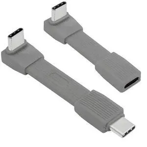 AJMRTC 2Pack USB5.0 FPC Flat Slim USBC Extension Cable, UpAngled 90Degree MaletoMale & MaletoFemale,80Gbps PD3.1 240W,16K 8K@60Hz 5K Video,Compatible with USB4.0 Thunderbolt,Grey AJMRTC 2Pack USB5.0 FPC Flat Slim USBC Extension Cable, UpAngled 90Degree MaletoMale & MaletoFemale,80Gbps PD3.1 240W,16K 8K@60Hz 5K Video,Compatible with USB4.0 Thunderbolt,Grey
