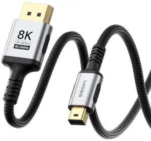 AJMRTC BiDirectional Mini DisplayPort to DisplayPort 1.4 Cable 10FT,8K@60Hz 4K@240Hz 2K@360Hz Mini DP to DP Cord,Compatible with Thunderbolt 2,Gaming Laptop,MacBook,Monitor AJMRTC BiDirectional Mini DisplayPort to DisplayPort 1.4 Cable 10FT,8K@60Hz 4K@240Hz 2K@360Hz Mini DP to DP Cord,Compatible with Thunderbolt 2,Gaming Laptop,MacBook,Monitor