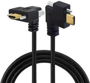 AJMRTC 1M PanelMount USBC Male to Male Cable,UpDown Angled DualLock Thumbscrew to SingleScrew,USB3.1 Gen2 10Gbps,Industrial Lockable TypeC Cord for Device Panel Installation AJMRTC 1M PanelMount USBC Male to Male Cable,UpDown Angled DualLock Thumbscrew to SingleScrew,USB3.1 Gen2 10Gbps,Industrial Lockable TypeC Cord for Device Panel Installation