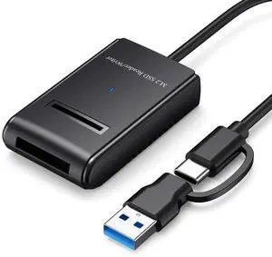 AJMRTC Horizontal M.2 SSD Docking Enclosure,Realtek RTL9210B Chipset,USB3.0 TypeA & TypeC Dual Interface,Supports NVMe MKey & NGFF SATA M.2 SSD,External CableStyle Dock for 22302280 SSD AJMRTC Horizontal M.2 SSD Docking Enclosure,Realtek RTL9210B Chipset,USB3.0 TypeA & TypeC Dual Interface,Supports NVMe MKey & NGFF SATA M.2 SSD,External CableStyle Dock for 22302280 SSD