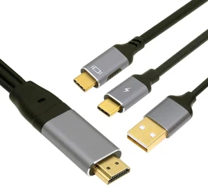 AJMRTC 2.0M 6.56FT HDMI to USBC Cable,4K@60Hz Video with USB Power Supply,Supports Touch Function for Connecting Host to Portable Monitor,USBC Touch Display and VR Glasses AJMRTC 2.0M 6.56FT HDMI to USBC Cable,4K@60Hz Video with USB Power Supply,Supports Touch Function for Connecting Host to Portable Monitor,USBC Touch Display and VR Glasses