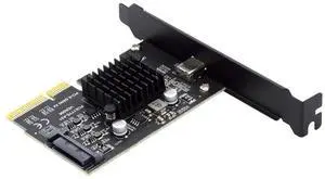 AJMRTC 20Gbps USB 3.2 Gen2x2 PCIE 4X Express Expansion Card, Female USBC TypeC Port Controller Adapter with SATA 15Pin Power for Desktop Motherboard, HighSpeed DataOnly PCIe AddOn Card for DIY AJMRTC 20Gbps USB 3.2 Gen2x2 PCIE 4X Express Expansion Card, Female USBC TypeC Port Controller Adapter with SATA 15Pin Power for Desktop Motherboard, HighSpeed DataOnly PCIe AddOn Card for DIY