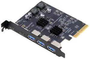 AJMRTC PCIE Express Expansion Card, 3×USB3.0 TypeA + Dual USB3.1 TypeC Back Panel Socket, ASM3142 & VL822 Chipset, PCIe Internal USB Hub Adapter for Desktop PC Motherboard AJMRTC PCIE Express Expansion Card, 3×USB3.0 TypeA + Dual USB3.1 TypeC Back Panel Socket, ASM3142 & VL822 Chipset, PCIe Internal USB Hub Adapter for Desktop PC Motherboard