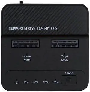AJMRTC Vertical DualBay M.2 NVMe Offline Cloner Enclosure, 20Gbps MKey NGFF to USBC OneClick Offline Clone Duplicator, DualSlot External Storage Docking Station for M.2 NVMe SSD Data Backup AJMRTC Vertical DualBay M.2 NVMe Offline Cloner Enclosure, 20Gbps MKey NGFF to USBC OneClick Offline Clone Duplicator, DualSlot External Storage Docking Station for M.2 NVMe SSD Data Backup