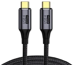 AJMRTC 120cm USB4 CtoC Cable, 40Gbps Data Transfer, 100W PD Fast Charging, 8K@60Hz 5K@60Hz Video Output, USB4.0 Cord Compatible with Thunderbolt 3 / 4 for Laptop, External SSD, Docking Station AJMRTC 120cm USB4 CtoC Cable, 40Gbps Data Transfer, 100W PD Fast Charging, 8K@60Hz 5K@60Hz Video Output, USB4.0 Cord Compatible with Thunderbolt 3 / 4 for Laptop, External SSD, Docking Station