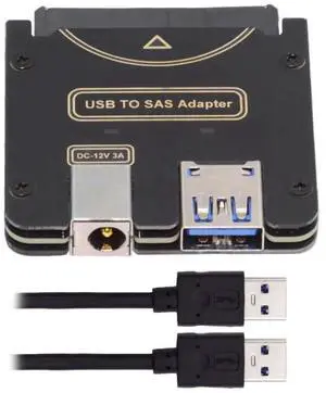 AJMRTC SFF8482 SAS 29Pin to USB 3.0 Hard Drive RAID Adapter, 5Gbps SAS SATA HDD Converter with Builtin Chipset & Power Port, Requires External 12V/3A Power Supply AJMRTC SFF8482 SAS 29Pin to USB 3.0 Hard Drive RAID Adapter, 5Gbps SAS SATA HDD Converter with Builtin Chipset & Power Port, Requires External 12V/3A Power Supply