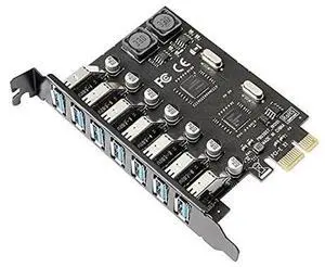 AJMRTC 7Port PCIE to USB 3.0 HUB Expansion Card, PCIExpress Internal USB3.0 Adapter 5Gbps HighSpeed Hub for Desktop Motherboard, FullHeight Bracket Included AJMRTC 7Port PCIE to USB 3.0 HUB Expansion Card, PCIExpress Internal USB3.0 Adapter 5Gbps HighSpeed Hub for Desktop Motherboard, FullHeight Bracket Included