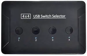AJMRTC 4Port USB 3.0 KVM Switch Selector, 4 Computers Sharing 4 USB Peripherals, USB Switcher for Keyboard Mouse Scanner Printer, for Home Office MultiDesktop Workstation Setup AJMRTC 4Port USB 3.0 KVM Switch Selector, 4 Computers Sharing 4 USB Peripherals, USB Switcher for Keyboard Mouse Scanner Printer, for Home Office MultiDesktop Workstation Setup