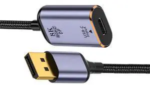 AJMRTC USBC Female Source to DP 1.4 DisplayPort Sink Cable, 8K@60Hz 4K@120Hz Video Output Cord for DPAlt Mode USBC Laptop, Tablet, Smartphone for Monitor HDTV Presentation AJMRTC USBC Female Source to DP 1.4 DisplayPort Sink Cable, 8K@60Hz 4K@120Hz Video Output Cord for DPAlt Mode USBC Laptop, Tablet, Smartphone for Monitor HDTV Presentation