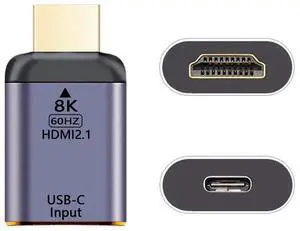 AJMRTC USBC Female Source to HDMI Sink Adapter, 8K@60Hz 4K@120Hz Video Converter for DPAlt Mode USBC Laptop, Tablet, Smartphone, for HDTV Monitor Home Theater & Presentation AJMRTC USBC Female Source to HDMI Sink Adapter, 8K@60Hz 4K@120Hz Video Converter for DPAlt Mode USBC Laptop, Tablet, Smartphone, for HDTV Monitor Home Theater & Presentation