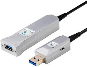 Fiber Optical USB 3.0 Extension Cable, Male to Female Long USB Cable, High Speed 5Gbps Extender Cord, for Robot, Industrial Machine Vision, Printer, Displayer, Hard Drive, Webcams etc 164FT Fiber Optical USB 3.0 Extension Cable, Male to Female Long USB Cable, High Speed 5Gbps Extender Cord, for Robot, Industrial Machine Vision, Printer, Displayer, Hard Drive, Webcams etc 164FT