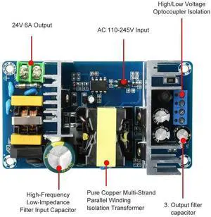 AJMRTC HighPower Industrial Power Module Bare Board, AC 110245V DC 199346V to DC 12V 6A StepDown Power Supply Module, Isolated ACDC Buck Converter Bare Circuit Board for Industrial Equipment DIY AJMRTC HighPower Industrial Power Module Bare Board, AC 110245V DC 199346V to DC 12V 6A StepDown Power Supply Module, Isolated ACDC Buck Converter Bare Circuit Board for Industrial Equipment DIY