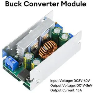 AJMRTC DCDC Buck Converter Module, 15A 200W 60V Input Adjustable StepDown Board, High Current Regulated Power Supply Module for Vehicle, Industrial Equipment and DIY Electronic Projects AJMRTC DCDC Buck Converter Module, 15A 200W 60V Input Adjustable StepDown Board, High Current Regulated Power Supply Module for Vehicle, Industrial Equipment and DIY Electronic Projects